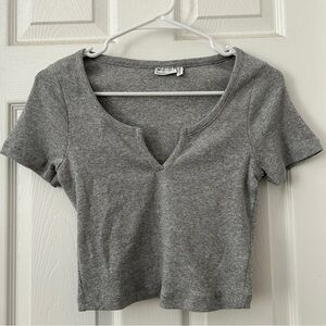 ASOS Grey Notch Neck Top